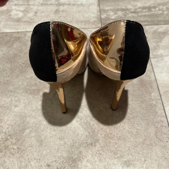 Colorblock peep toe high-heeled sandals - Picture 2 of 3